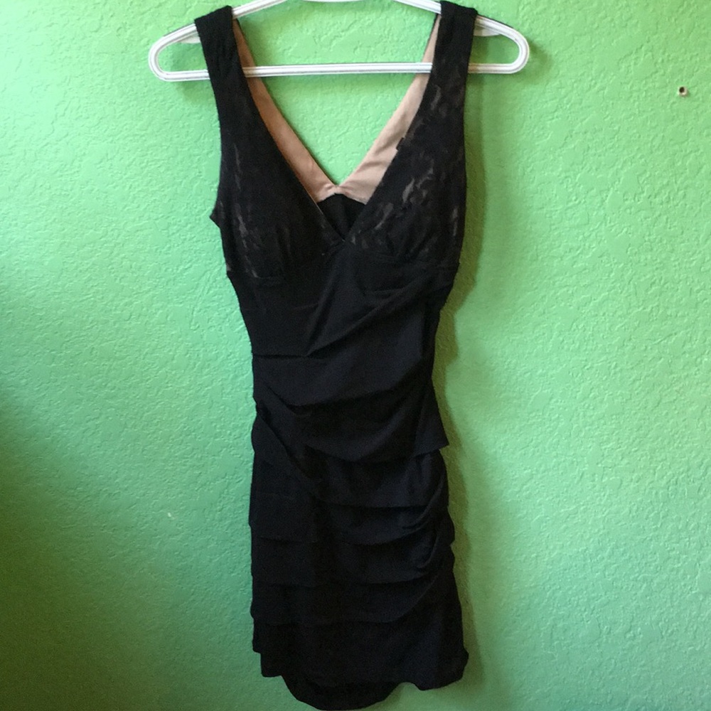 Deep V-neck line dress